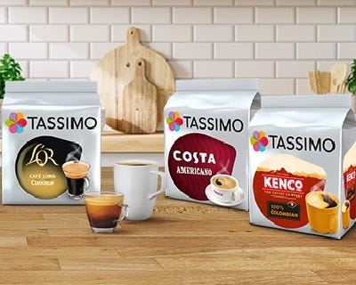 Capsules de café Tassimo Hazelnut Praline Latte Limited Edition (compatible  avec les machines à capsules Bosch Tassimo), 8+8 pcs. - Coffee Friend