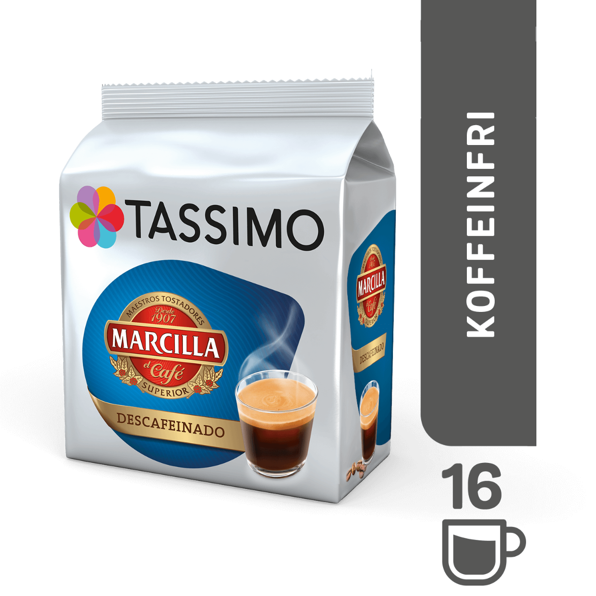 Aviación Motear desmayarse Marcilla Espresso Decaf | 16 cápsulas | TASSIMO | 4,23 €