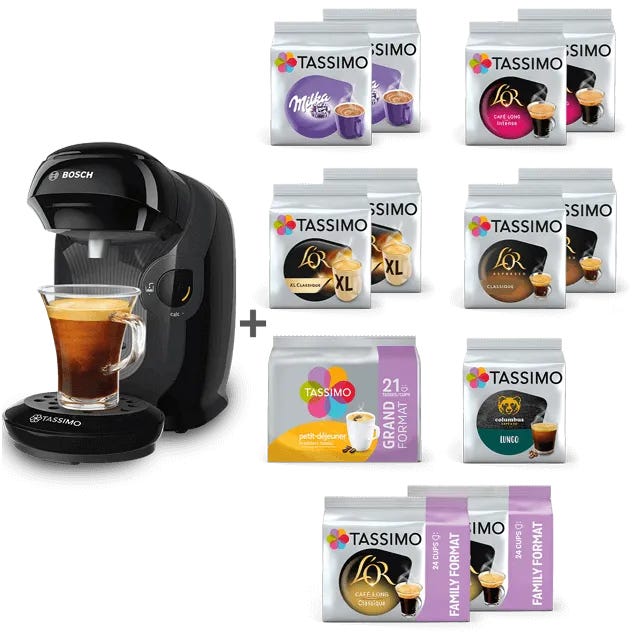 TASSIMO 10 paquets achetés = votre machine STYLE Noire à 49€ au lieu de 95€ 