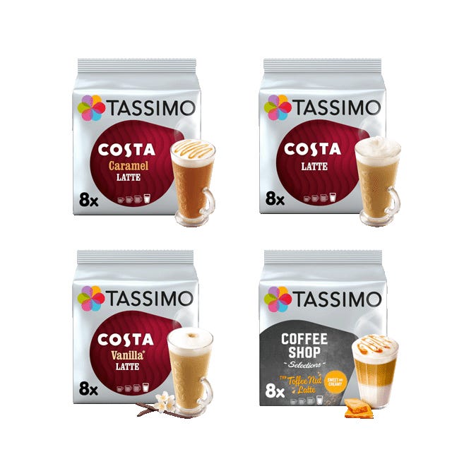 TASSIMO Costa Coffee Latte Variety Bundle 
