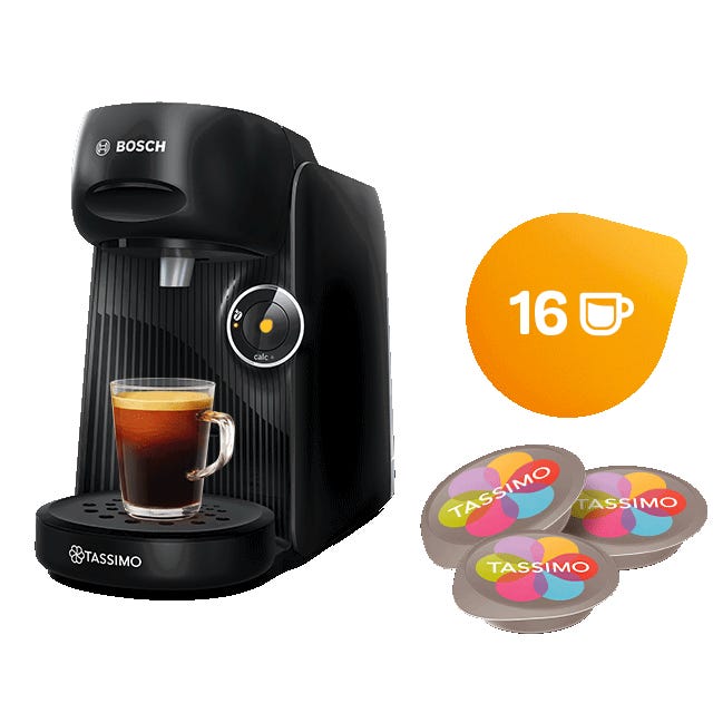 TASSIMO Finesse schwarz + gratis Jacobs Caffè Crema Classico XL 