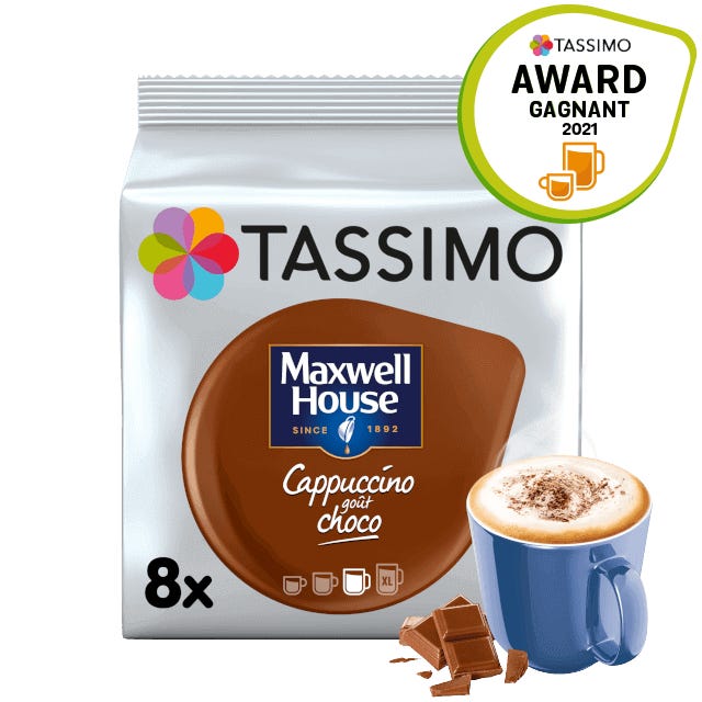 Dosette Maxwell House Cappuccino goût choco, Capsule TASSIMO