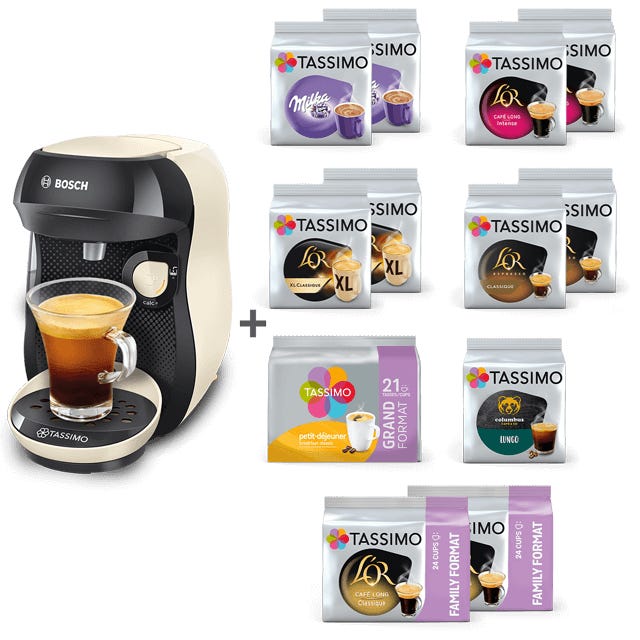 TASSIMO 12 paquets achetés = Happy Crème Offerte  