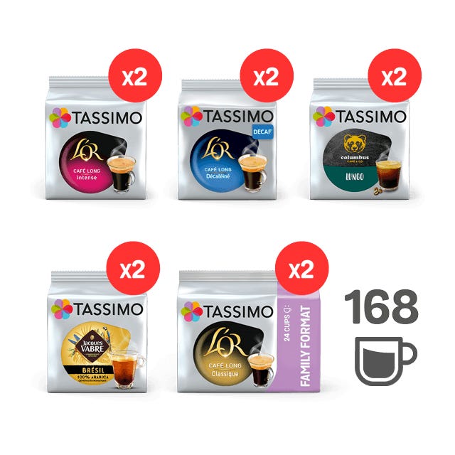 JACOBS Columbus Lungo Tassimo Compatible Coffee Capsules Box 16 Drinks