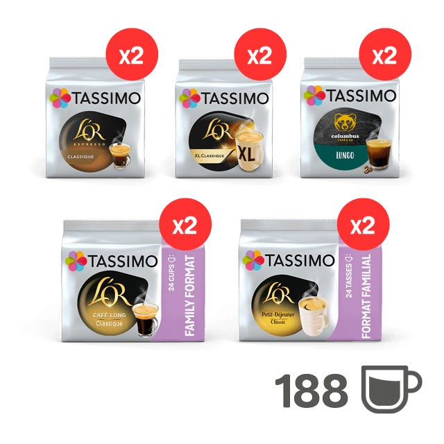 TASSIMO Sélection Classique - 5 variétés - 10 paquets 