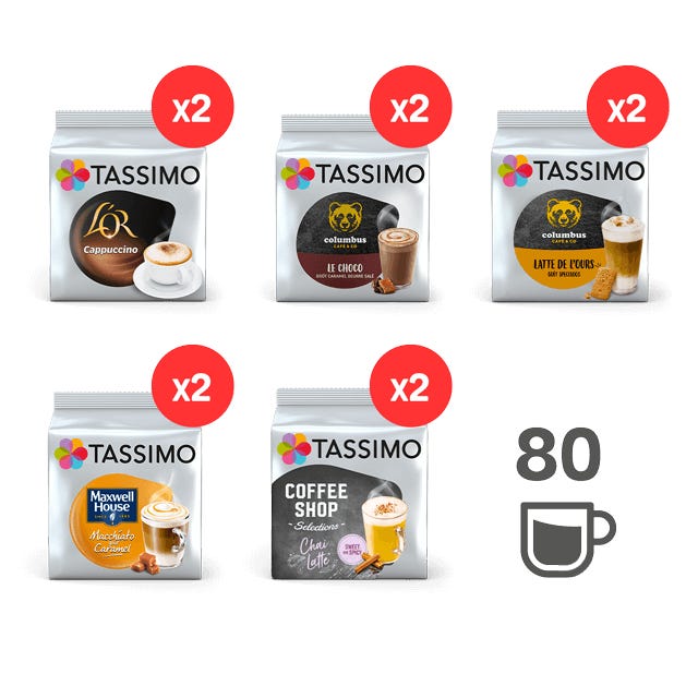TASSIMO Pack Gourmand - 5 Variétés - 10 Paquets  