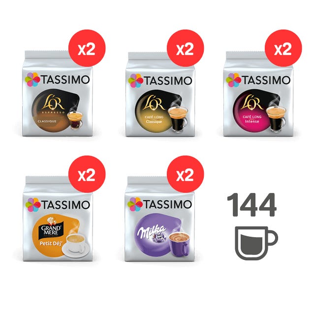 TASSIMO Les Basiques - 5 Variétés - 10 Paquets  