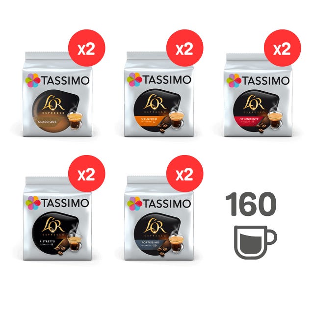 TASSIMO Sélection Espresso - 5 Variétés - 10 Paquets  