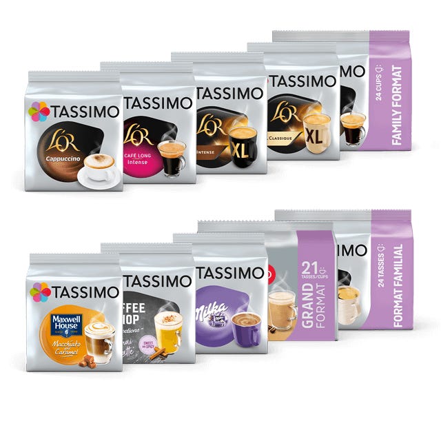 Tassimo Café Dosettes - 40 boissons Maxwell House Macchiato Caramel (lot de  5 x 8 boissons)