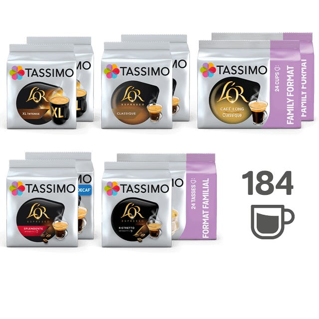 TASSIMO Pack L'OR Variétés - 7 Variétés - 10 Paquets  