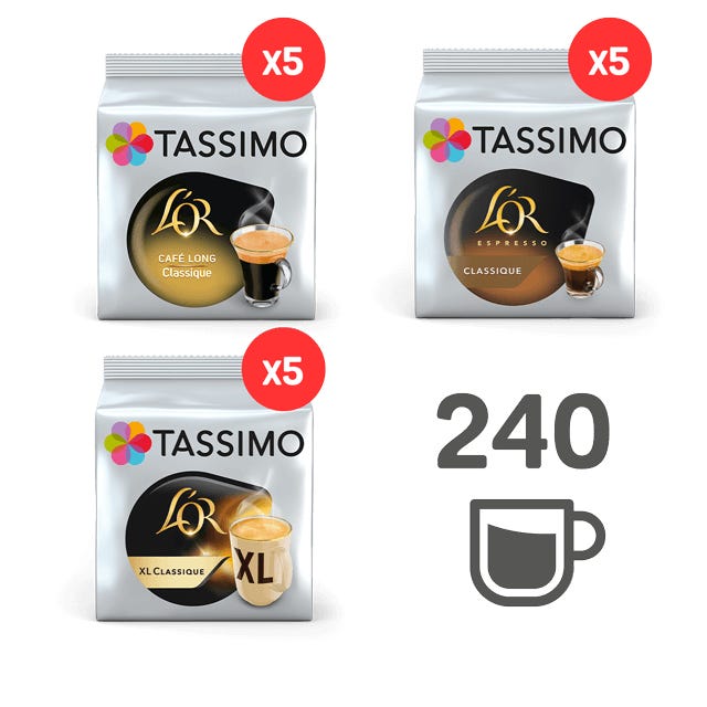 TASSIMO Maxi Pack Classique - 15 Paquets  