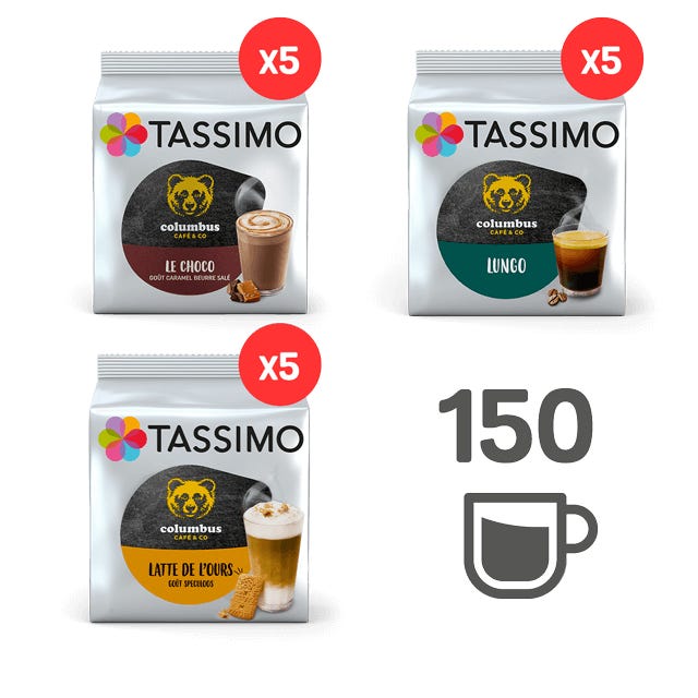 TASSIMO Maxi Pack Barista Columbus - 15 Paquets  