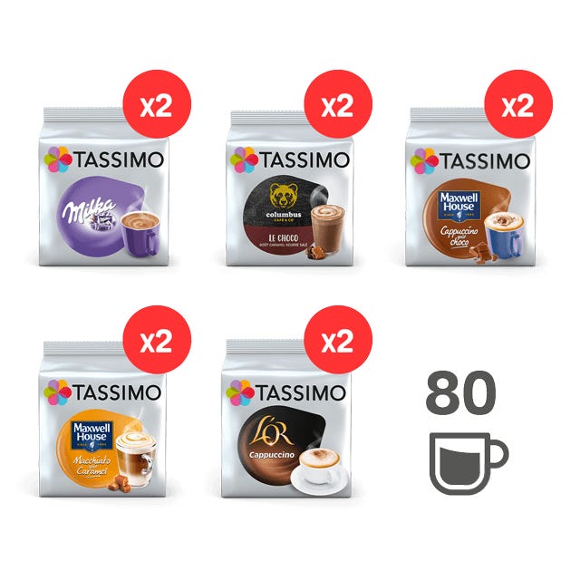 TASSIMO Assortiment 100% Gourmand - 10 paquets 