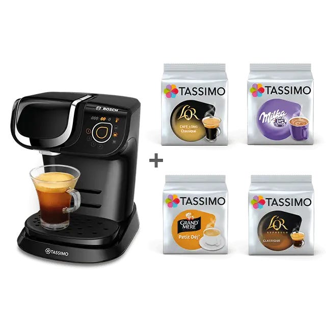 TASSIMO My Way Noire + 4 packs  
