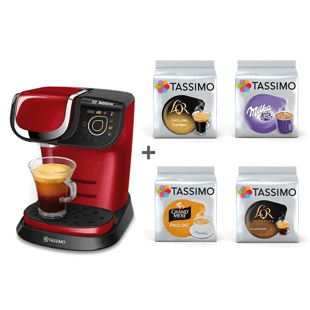 TASSIMO My Way Rouge + 4 packs  