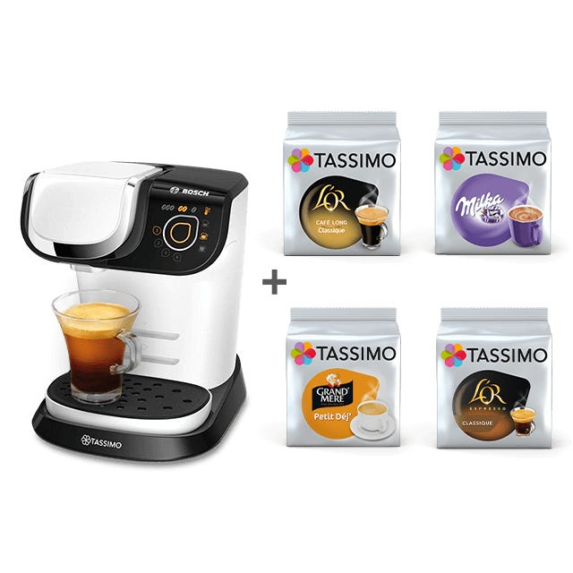 TASSIMO My Way Blanche + 4 packs  