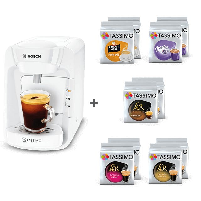 TASSIMO SUNY Blanche achetée = 10 paquets offerts 