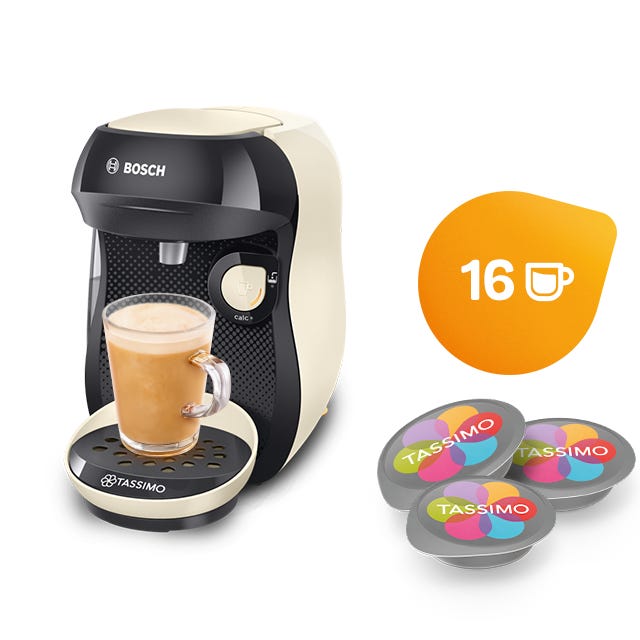 TASSIMO Happy Cream Coffee Machine TAS1007GB by Bosch TASSIMO