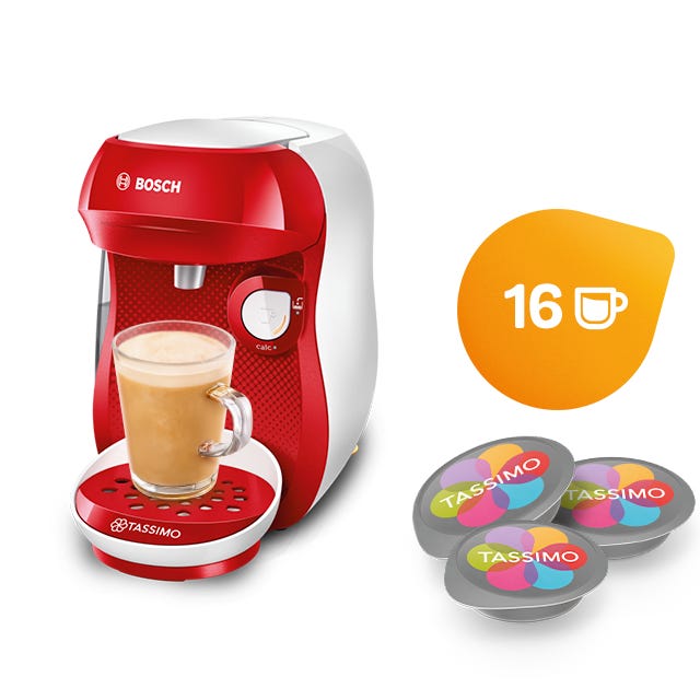 TASSIMO Happy Just Red - Coffee Machine TAS1003GB by Bosch