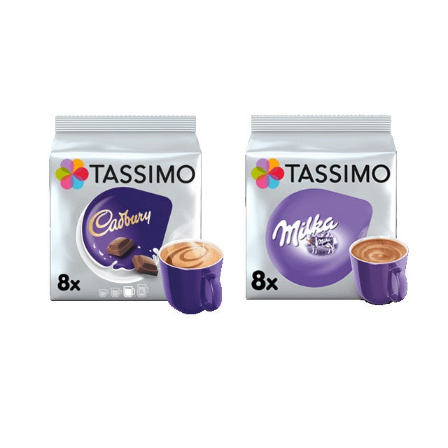 TASSIMO Milka Hot Chocolate pods, Hot Choc for 8 cups