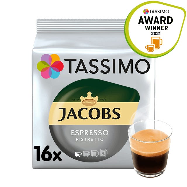 Jacobs Espresso Ristretto - 16 unidades, Cápsulas de café TASSIMO