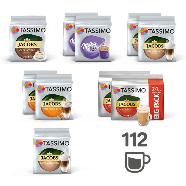 TASSIMO  Das Beste der Milchkaffees - 10 Packungen 