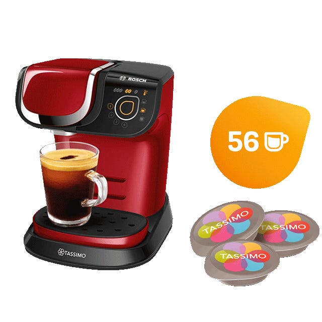 TASSIMO My Way Rouge + 4 packs  