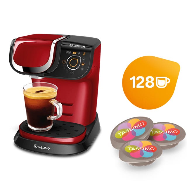 TASSIMO My Way Red with 12 Pack Variety drinks bundle 