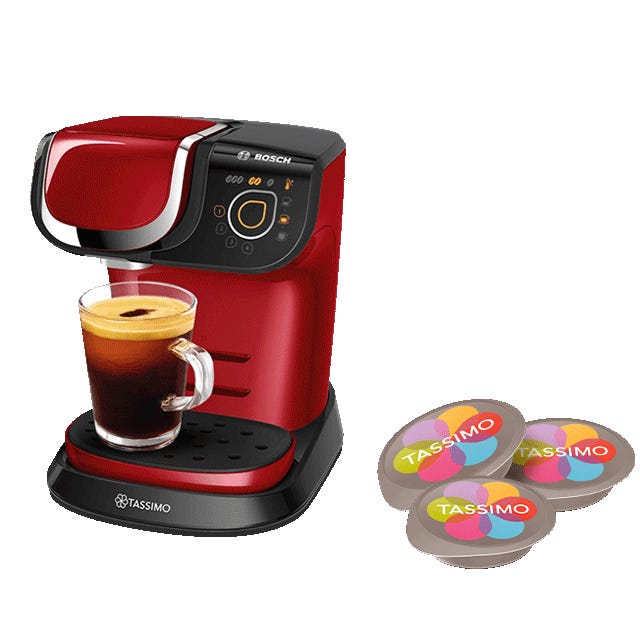 Kaffeemaschine My Way rot + 2 Pack GRATIS