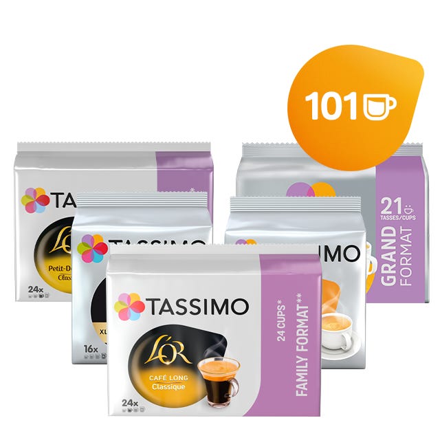 TASSIMO Assortiment Café - Petit-Déjeuner - 5 packs 