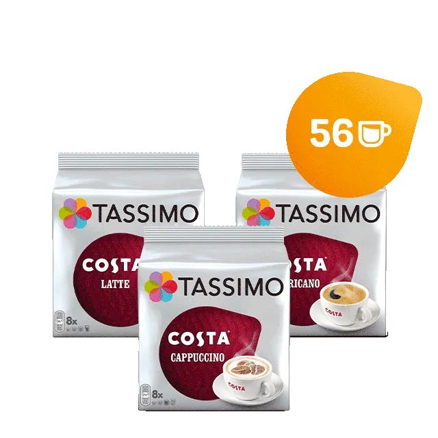 TASSIMO Tassimo Costa Coffee Best Sellers Bundle  pods