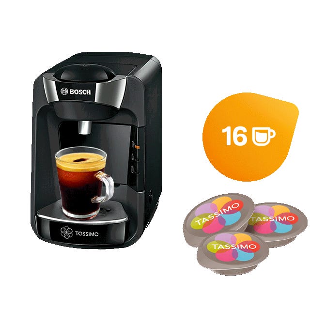 TASSIMO Suny schwarz + Jacobs Caffè Crema Classico XL 