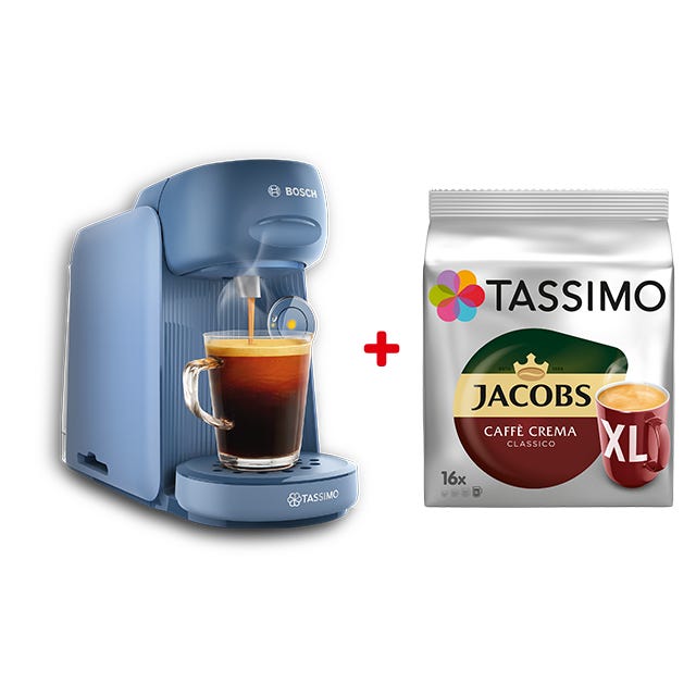TASSIMO Finesse blau + gratis Jacobs Caffè Crema Classico XL 