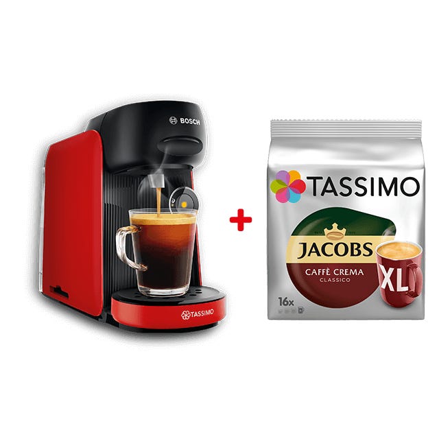 TASSIMO Finesse rot + gratis Jacobs Caffè Crema Classico XL 