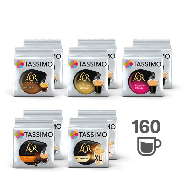 Café dosettes café Long L'OR TASSIMO : le paquet de 16 dosettes à Prix  Carrefour