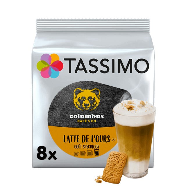 Dosettes TASSIMO Columbus Latte de L'Ours, 8 portions Latte T DISC TASSIMO