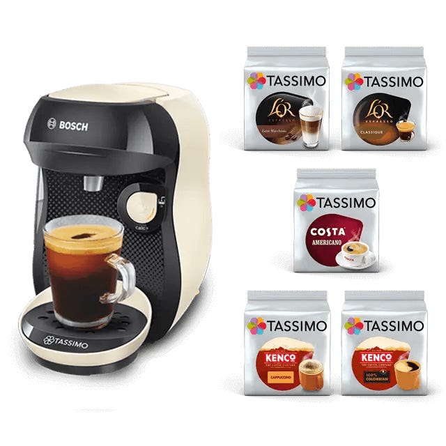 TASSIMO HAPPY - Cream + 5 coffee packs 