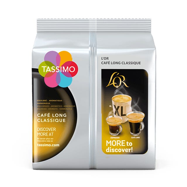 TASSIMO Dosettes de café L'Or café long classique 24 dosettes 156g