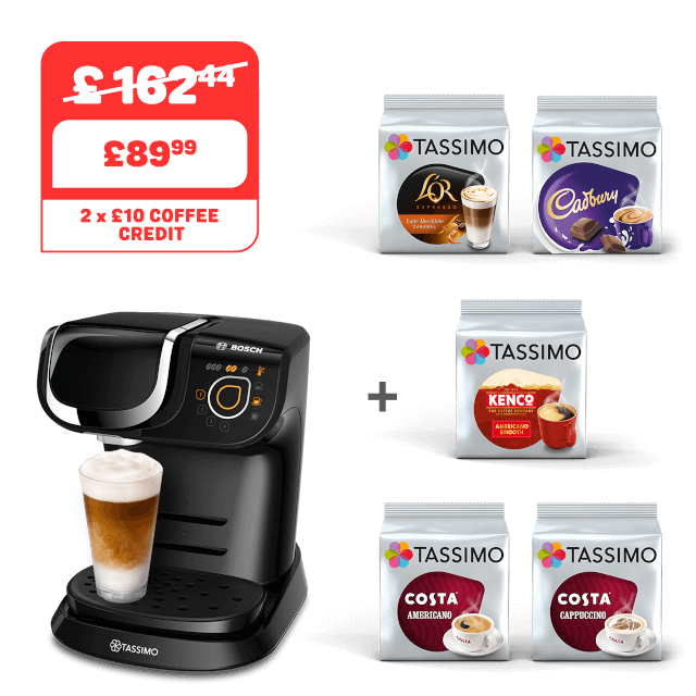 Tassimo My Way Black Coffee Machine Package Deal Incl 5 Packs T