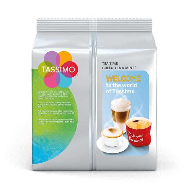 TASSIMO Tea Time Green Tea & Mint Pods Back