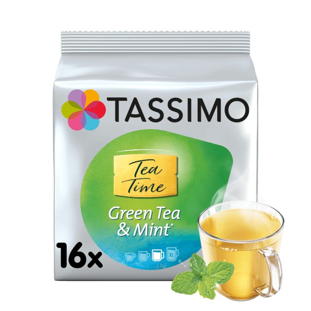 TASSIMO Tea Time Green Tea & Mint Pods
