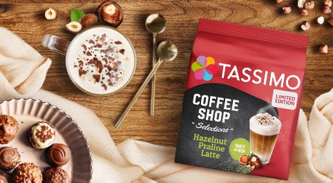 Tassimo Americano/Caramel Latte/Hot Chocolate/Chai Latte Bundle (48 Coffee  Pods)