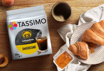 TASSIMO Dosettes de café columbus lungo 14 dosettes 90g pas cher